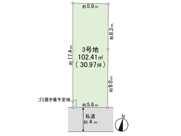 練馬区高野台3丁目土地 3号地 区画図 区画図