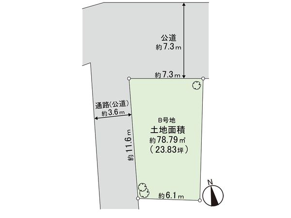 練馬区谷原6丁目 土地 B区画 区画図 練馬区谷原6丁目 土地 B区画 区画図