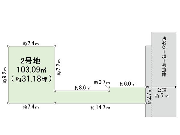 練馬区南田中1丁目 土地 2号地 区画図 練馬区南田中1丁目 土地 2号地 区画図