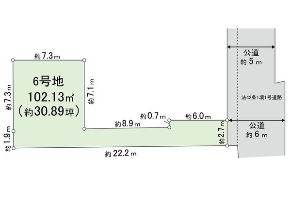 練馬区南田中1丁目 土地 6号地 区画図 練馬区南田中1丁目 土地 6号地 区画図