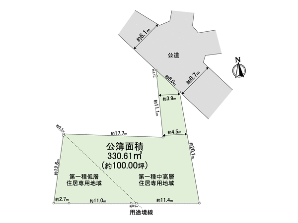 練馬区石神井台2丁目 土地 地形図