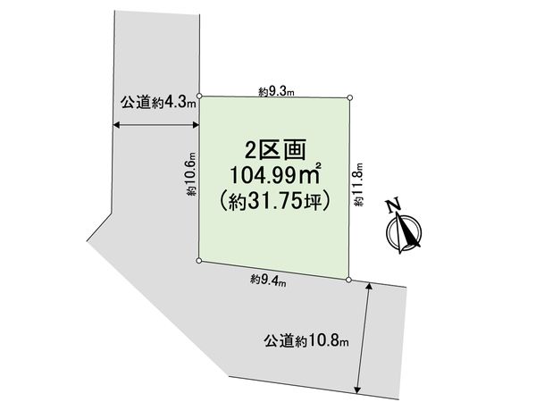 練馬区石神井町1丁目 土地 2区画 区画図