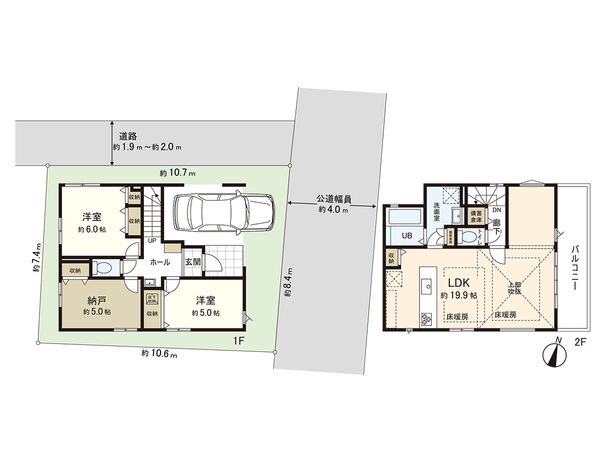 練馬区南田中3丁目 新築戸建 1号棟 間取図(平面図) 練馬区南田中3丁目 新築戸建 1号棟 間取図(平面図)