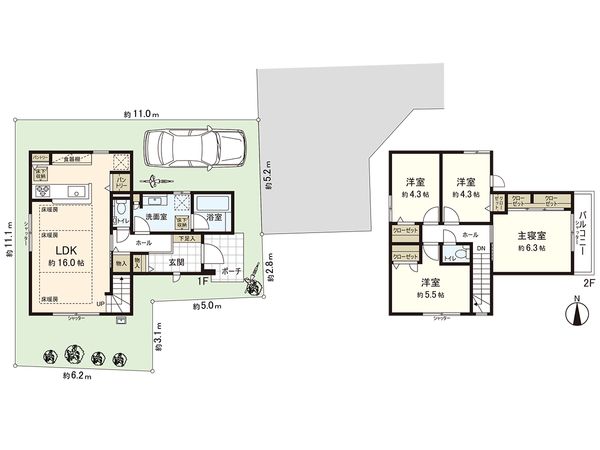 練馬区高松6丁目 新築戸建 4号地 間取図(平面図) 練馬区高松6丁目 新築戸建 4号地 間取図(平面図)