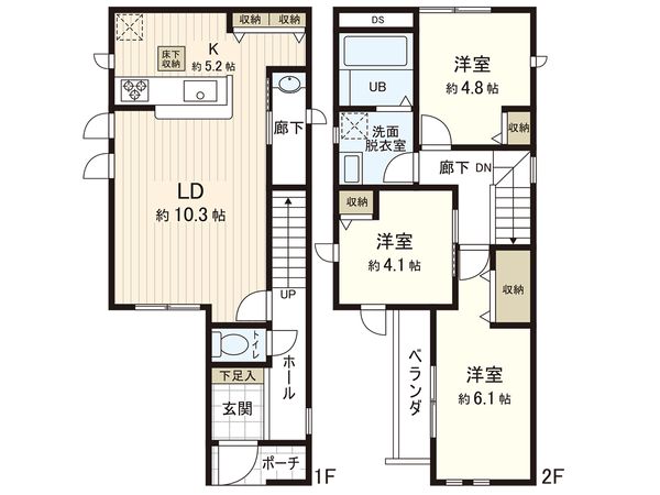練馬区南田中4丁目 新築戸建 2号棟 間取図(平面図) 練馬区南田中4丁目 新築戸建 2号棟 間取図(平面図)