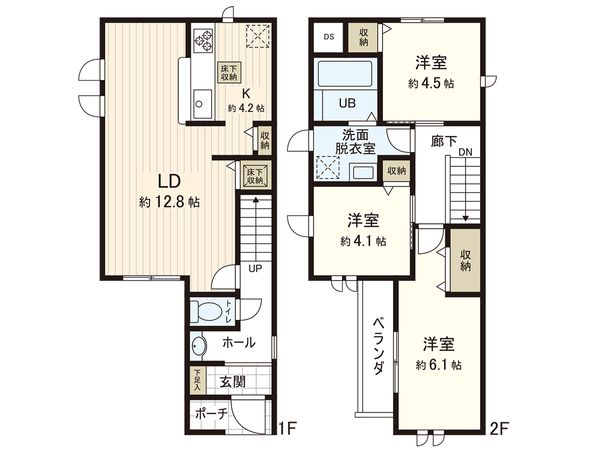 練馬区南田中4丁目 新築戸建 3号棟 間取図(平面図) 練馬区南田中4丁目 新築戸建 3号棟 間取図(平面図)