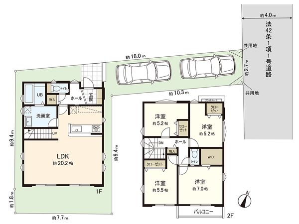 練馬区富士見台3丁目 新築戸建 2号棟 間取図(平面図) 練馬区富士見台3丁目 新築戸建 2号棟 間取図(平面図)