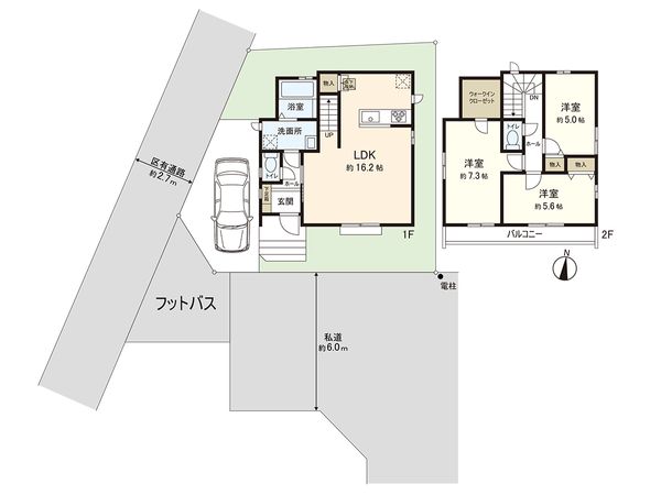 練馬区大泉町1丁目 新築戸建 A号棟 間取図(平面図) 練馬区大泉町1丁目 新築戸建 A号棟 間取図(平面図)