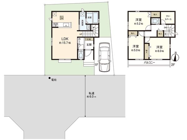 練馬区大泉町1丁目 新築戸建 B号棟 間取図(平面図) 練馬区大泉町1丁目 新築戸建 B号棟 間取図(平面図)