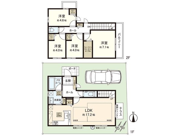 練馬区高松6丁目 新築戸建 3号地 間取図(平面図) 練馬区高松6丁目 新築戸建 3号地 間取図(平面図)
