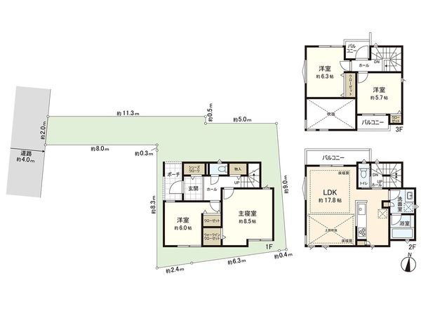 練馬区中村2丁目 新築戸建 B号棟 間取図(平面図) 練馬区中村2丁目 新築戸建 B号棟 間取図(平面図)