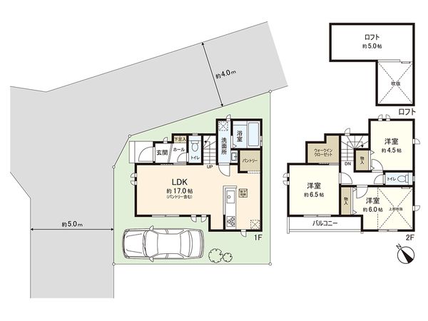 練馬区土支田3丁目 新築戸建 A号棟 間取図(平面図)