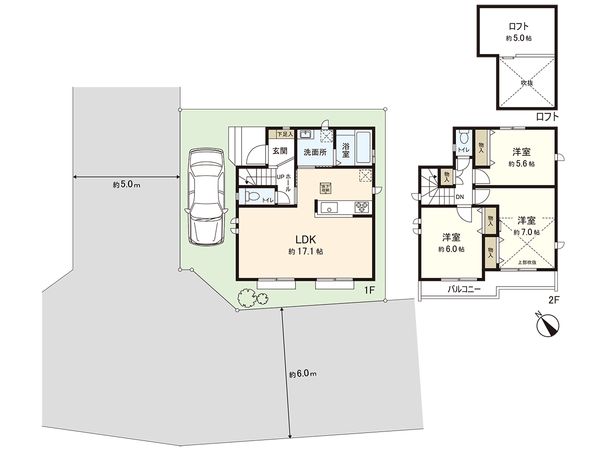 練馬区土支田3丁目 新築戸建 C号棟 間取図(平面図) 間取図(平面図)