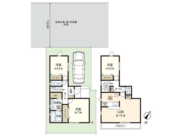 練馬区土支田2丁目23-1期 新築戸建2号棟 間取図(平面図) 練馬区土支田2丁目23-1期 新築戸建2号棟 間取図(平面図)
