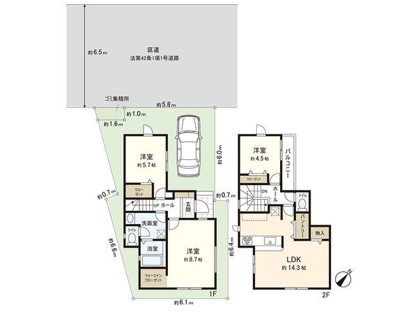 練馬区土支田2丁目23-1期 新築戸建6号棟 間取図(平面図) 練馬区土支田2丁目23-1期 新築戸建6号棟 間取図(平面図)