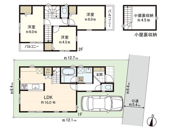 練馬区下石神井3丁目 新築戸建 1号棟 間取図(平面図) 練馬区下石神井3丁目 新築戸建 1号棟 間取図(平面図)