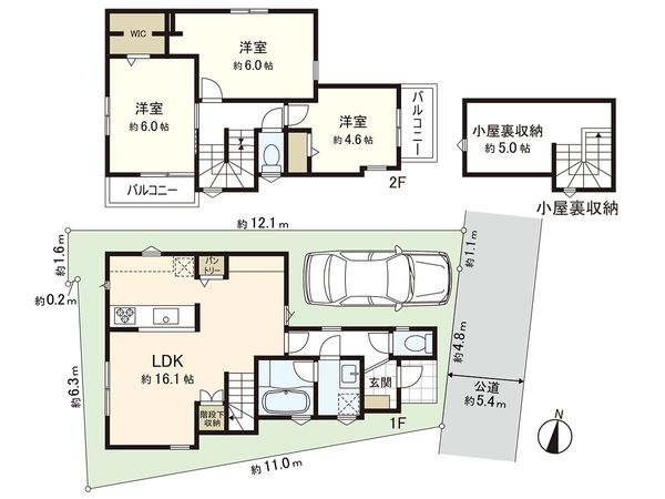 練馬区下石神井3丁目 新築戸建 2号棟 間取図(平面図) 練馬区下石神井3丁目 新築戸建 2号棟 間取図(平面図)