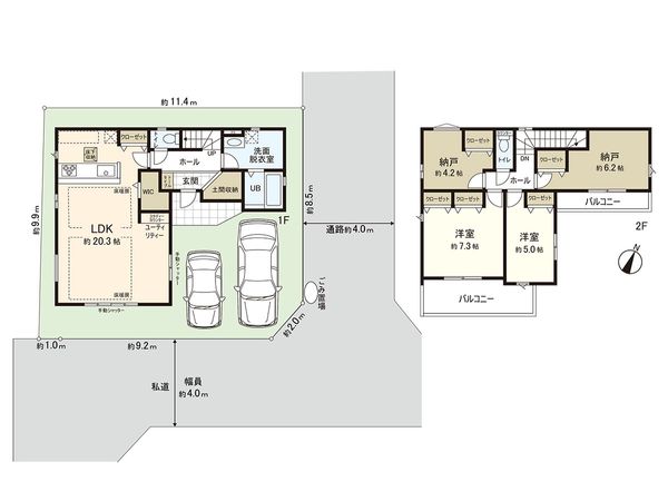 練馬区石神井台2丁目 新築戸建 1号棟 間取図(平面図)