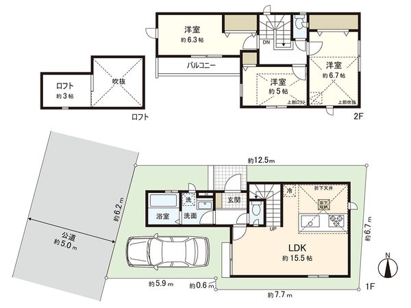 練馬区南田中4丁目 新築戸建 1号棟 間取図(平面図) 練馬区南田中4丁目 新築戸建 1号棟 間取図(平面図)
