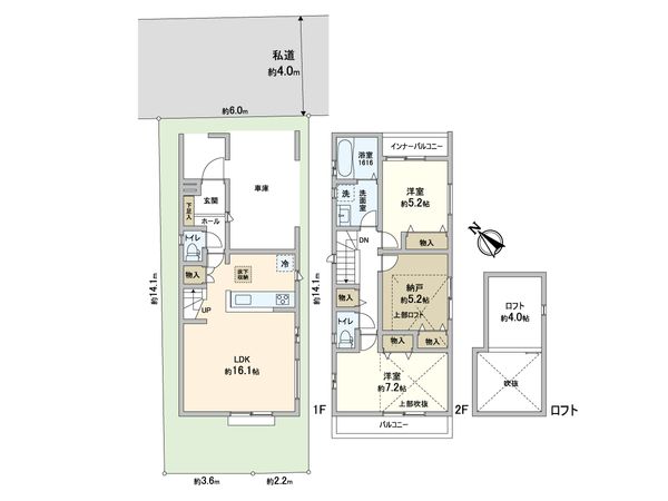 練馬区土支田3丁目 新築戸建 1号棟 間取図(平面図)