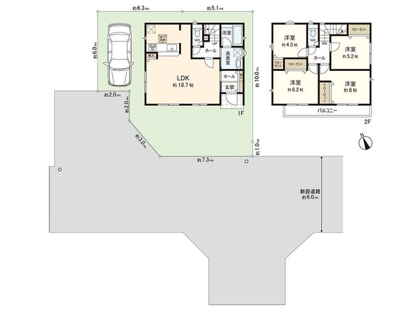 練馬区大泉町2丁目 新築戸建 2号棟 間取図(平面図) 練馬区大泉町2丁目 新築戸建 2号棟 間取図(平面図)