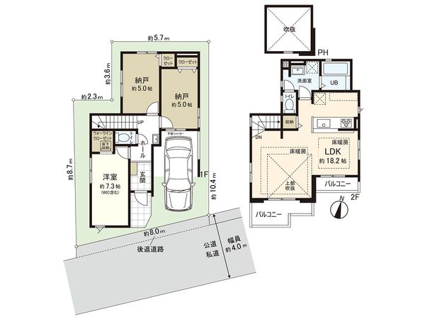 練馬区貫井4丁目 新築戸建 1号棟 間取図(平面図)