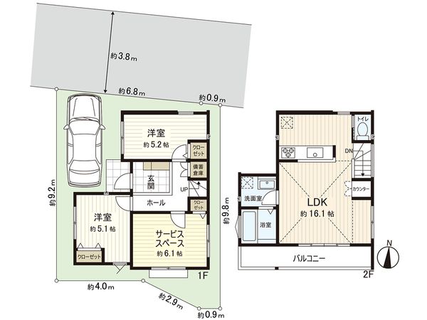 練馬区三原台3丁目 新築戸建 1号棟 間取図(平面図) 練馬区三原台3丁目 新築戸建 1号棟 間取図(平面図)
