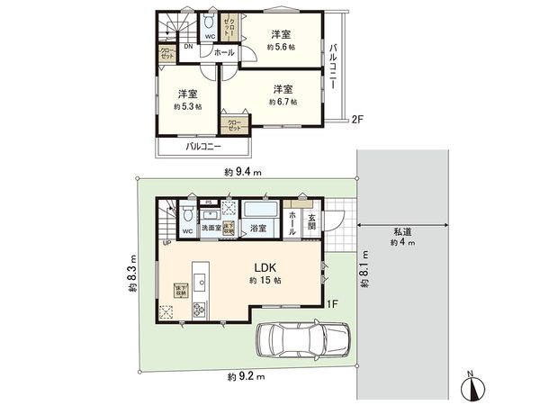 練馬区富士見台4丁目 新築戸建 1号棟 間取図(平面図)