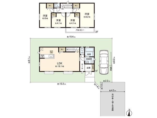 練馬区大泉町1丁目 新築戸建 1号棟 間取図(平面図) 練馬区大泉町1丁目 新築戸建 1号棟 間取図(平面図)