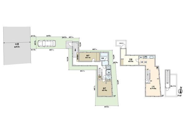 中野区大和町4丁目 戸建 間取図(平面図)