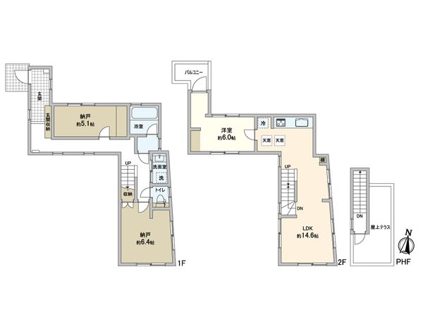 中野区大和町4丁目 戸建 間取図(平面図) 中野区大和町4丁目 戸建 間取図(平面図)