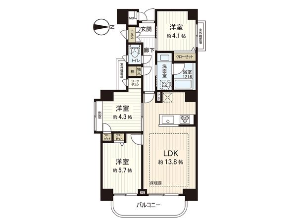セザールパークサイド石神井公園 間取図(平面図) セザールパークサイド石神井公園 間取図(平面図)