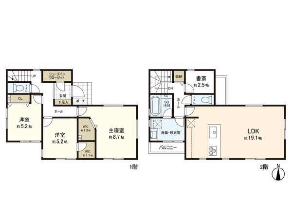 建物プラン例 (間取り図)
