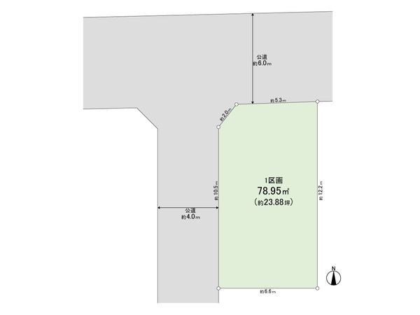 練馬区中村1丁目建築条件付土地 1区画 区画図