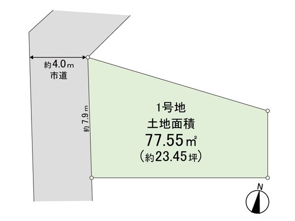 練馬区平和台3丁目土地 1号地 区画図 練馬区平和台3丁目土地 1号地 区画図