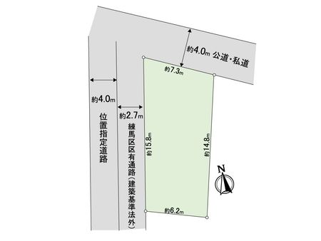 練馬区桜台2丁目古家付土地 地形図
