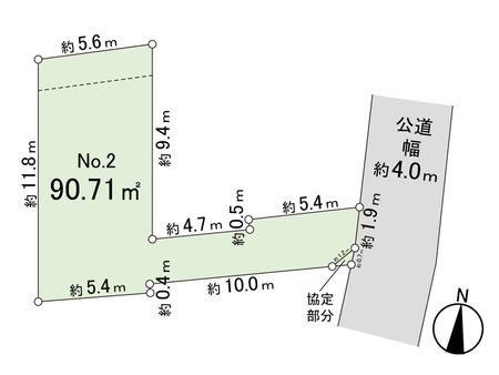 練馬区小竹町1丁目 建築条件付き土地 2区画 地形図