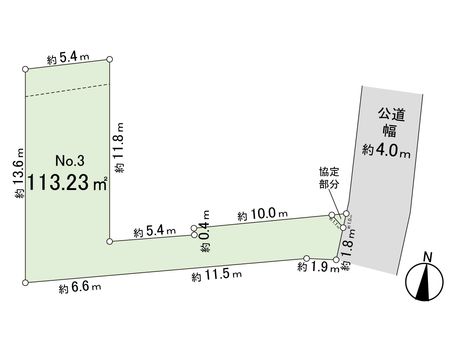 練馬区小竹町1丁目 建築条件付き土地 3区画 地形図