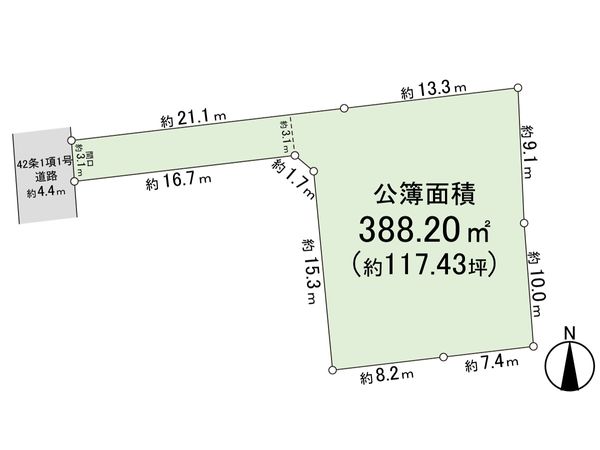 豊島区目白4丁目古家付土地 区画図 豊島区目白4丁目古家付土地 区画図