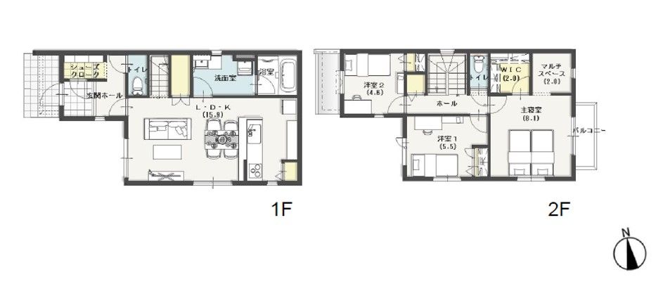練馬区豊玉南三丁目 土地(古家付き) 建物プラン例 (間取り図) 練馬区豊玉南三丁目 土地(古家付き) 建物プラン例 (間取り図)
