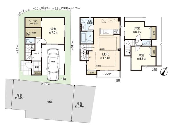 練馬区氷川台3丁目 新築戸建 1号棟 間取図(平面図) 練馬区氷川台3丁目 新築戸建 1号棟 間取図(平面図)