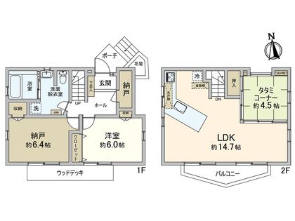 練馬区南田中3丁目 戸建 間取図(平面図)
