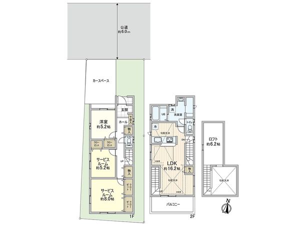 練馬区春日町5丁目 新築戸建 1号棟 間取図(平面図) 練馬区春日町5丁目 新築戸建 1号棟 間取図(平面図)