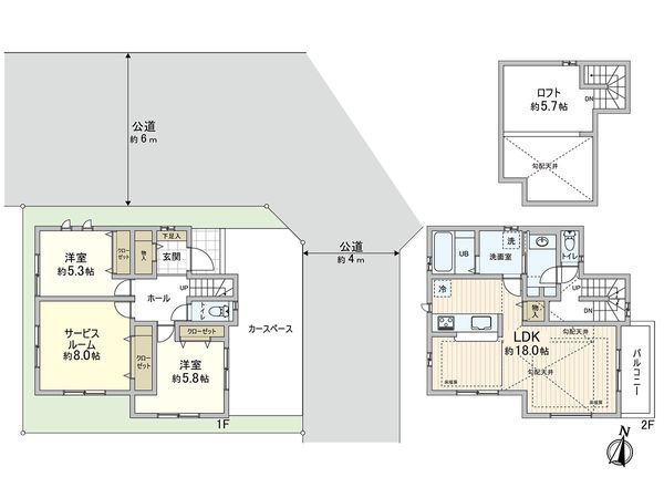 練馬区春日町5丁目 新築戸建 2号棟 間取図(平面図) 練馬区春日町5丁目 新築戸建 2号棟 間取図(平面図)