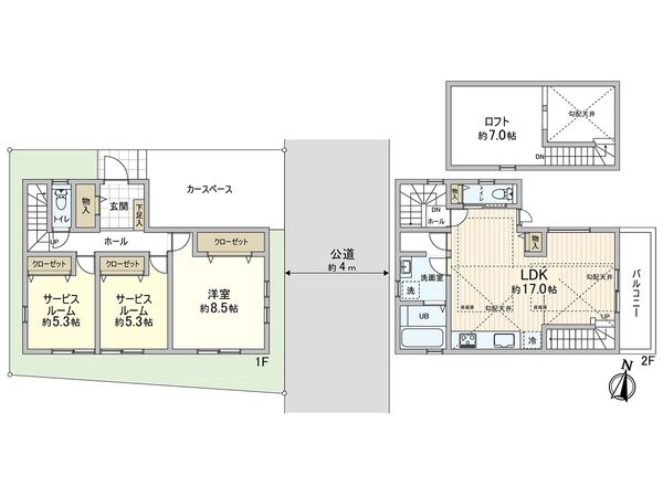練馬区春日町5丁目 新築戸建 3号棟 間取図(平面図) 練馬区春日町5丁目 新築戸建 3号棟 間取図(平面図)