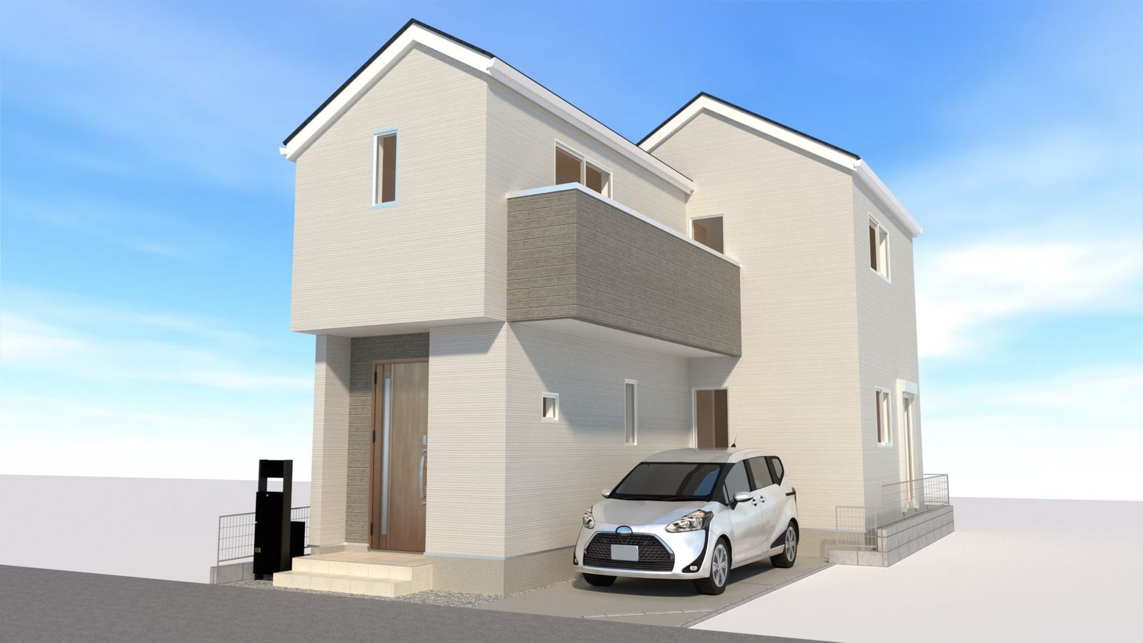 練馬区平和台3丁目新築戸建 3号棟 外観パース図 外観パース図