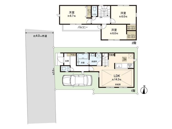練馬区平和台3丁目新築戸建 3号棟 間取図(平面図) 練馬区平和台3丁目新築戸建 3号棟 間取図(平面図)
