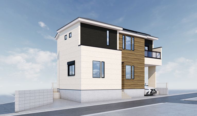 練馬区向山4丁目 新築戸建 1号棟 外観パース図