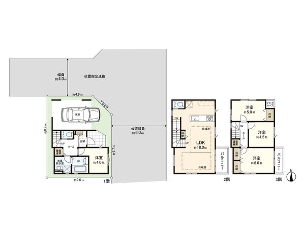 練馬区桜台6丁目 新築戸建 間取図(平面図)