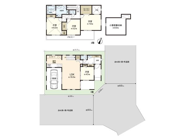 練馬区豊玉南2丁目 新築戸建 B号棟 間取図(平面図) 練馬区豊玉南2丁目 新築戸建 B号棟 間取図(平面図)